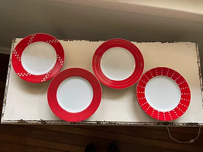 Mikasa Ruby Red Cheers Salad Luncheon Dessert Plates 8.25 In Set Of 8 Holiday • $48