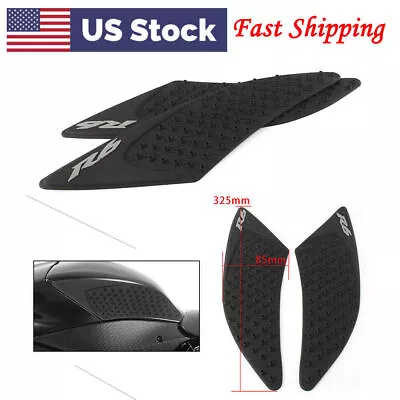 Gas Tank Pad Traction Side Knee Fuel Grip Decal Black For YAMAHA YZF R6 17-18 • $14.10