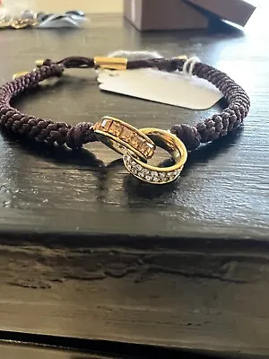 Authentic Brown Woven Michael Kors Bracelet With Jewel Accents • $28