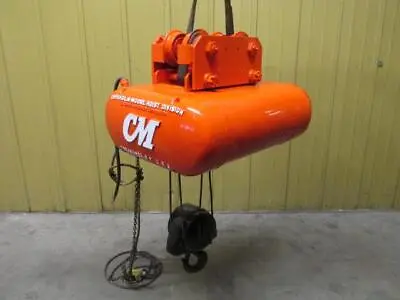 CM Model 5815 Electric Cable Wire Rope Hoist W/Trolley 1-1/2 Ton 3000 Lbs 18 FPM • $1299.99
