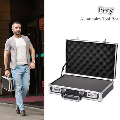 Small Briefcase Aluminum Hard Foam Carrying Case Metal Frame ABS Panel Toolboxes • $48.32