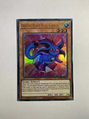 YuGiOh Crystal Beast Ruby Carbuncle BLCR-EN047 Ultra Rare 1st Edition • £0.99