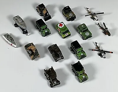 Vintage Micro Machines Lot Of 15 Military Army Tanks Jeeps Helicopters Boats • $54.82