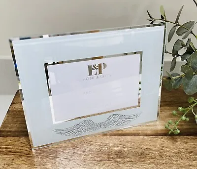 £9.95 • Buy Glass Mirrored Photo Picture Frame 4 X 6 Silver Glitter Angel Home Decor Gift