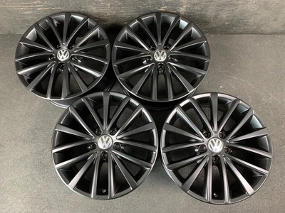 $895 • Buy (4) VW Volkswagen Jetta GLI Satin Black Powder Wheels Rims + Caps 17  Hol.69985