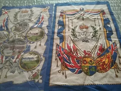 2 X Royalty Cotton Teacloths Queen Elizabeth 11 Silver Wedding 1977 • £8