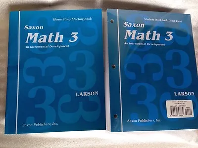 SAXON MATH 3 HOMESCHOOL STUDENT WORKBOOKS & FACT CARDS + Meeting Book Set NEW! • $87.88