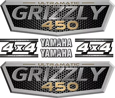 Yamaha Grizzly 450 OEM Decal Kit Emblem Sticker Side Tank Graphics ATV • $39.99