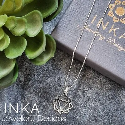 Inka 925 Sterling Silver 16  Ball Bead Necklace With Solar Plexus Chakra Pendant • $25.26