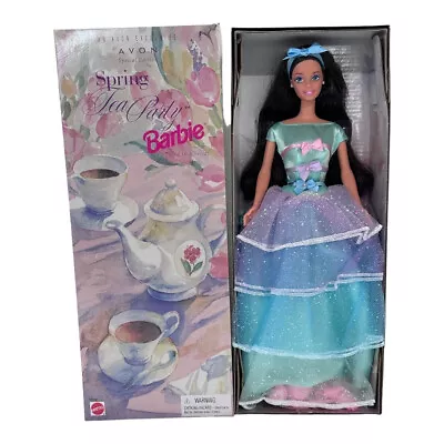 Avon Spring Tea Party Barbie Doll Brunette Special Edition Mattel VINTAGE 1997 • $19.95