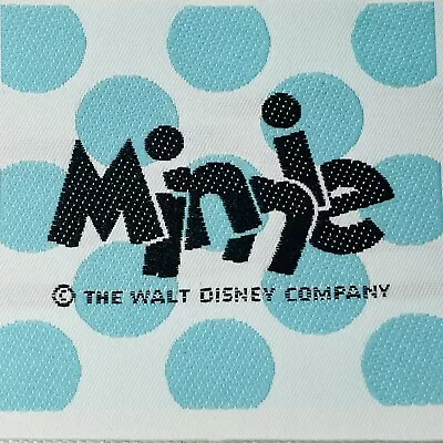 Minnie Mouse Disney Blue Polka Dot  Woven Sew On White Label Vintage  • $9.95