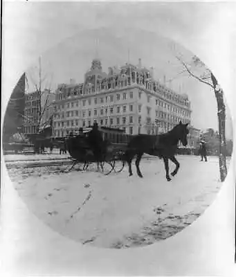 Horse-drawn Sleigh In Snowhotelcircular PhotoWahingtonD.C.1888-1889people • $9.99