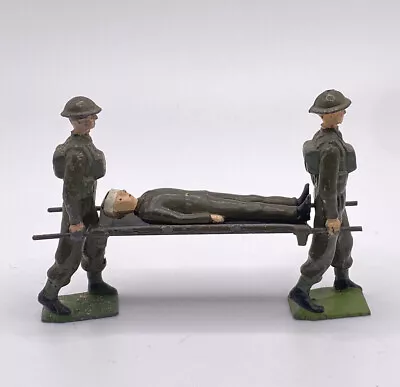 Vintage Britains Royal Army Medical Stretcher W/ Wounded Soldier Toy Soldiers • $85