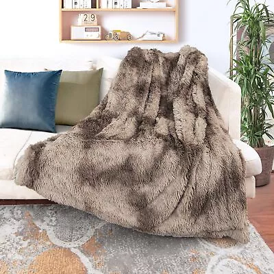 Decorative Extra Soft Faux Fur Blanket Queen Size 80  X 90 Solid Reversible ... • $39.36