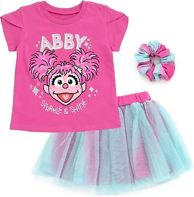 Sesame Street Elmo Girls Graphic T-Shirt Mesh Skirt And Scrunchie Set Infant To  • $56.46