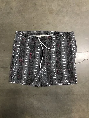 Vintage 80’s Abstract Pattern Beach Surf Shorts Men’s Large-XL Grey-Red • $34.99