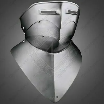 Halloween Medieval Larp Gothic Steel Armor Suit Gorget Bevor With Double Falling • £92.80