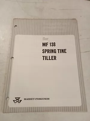  1966 Massey Ferguson Mf 138 Spring Tine Tiller Assembly Delivery Instructions • $12.95