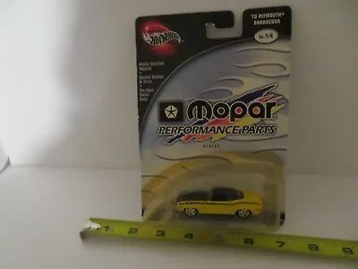 Hot Wheels 100% Mopar Performance Parts Plymouth Barracuda Yellow 2002 MOC • $7