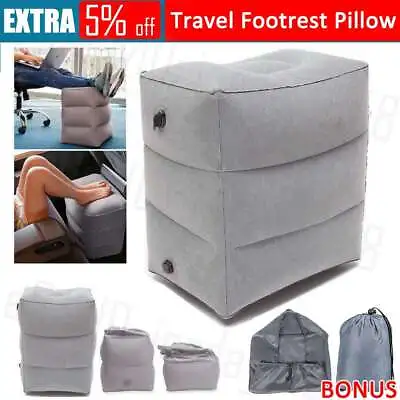 $14.99 • Buy Travel Air Pillow Foot Rest Inflatable Cushion Office Car Home Leg Footrest AU