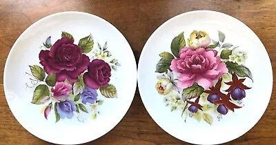 2x AK Kaiser W. Germany Porcelain Decorative Plate Floral Red Roses 8.5  MINT • $29.98