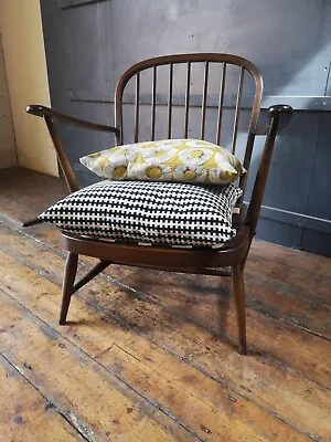 £185 • Buy Vintage Ercol Windsor Model 344 Lounge Chair Armchair Frame Beech Golden Dawn