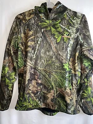 Mossy Oak Hoodie Sweatshirt Medium Camouflage Embroidered All Over Print Hunting • $17.69