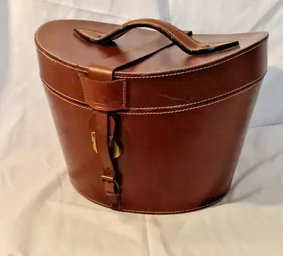 Vintage Bombay Brown Leather Top Hat Bucket • $200