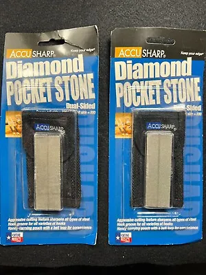 AccuSharp Diamond Pocket Stone Sharpener W/Pouch 2 Pack • $25