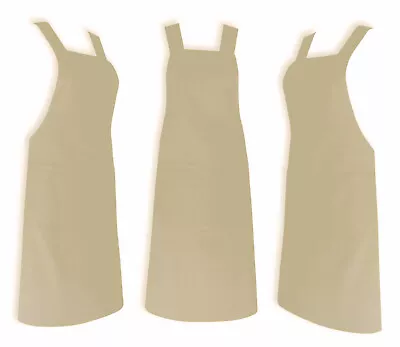 £5.99 • Buy Beige Chef Apron Wtih Pocket, 100% Cotton Catering Cooking Professional Quality