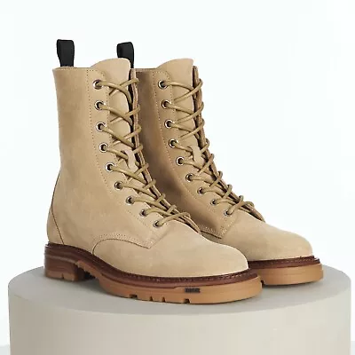 DIOR 1550$ Beige Suede Explorer II Military/Combat Lace-Up Boots • $868