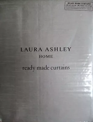 LAURA ASHLEY Faux Silk Blackout DOVE GREY Pencil Pleat Curtains NEW W64  X L54  • £75