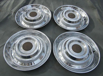 $185 • Buy 1954 -1955 Cadillac Hubcaps & Centers Used Orig Hubcap Wheelcover Set Custom (4)