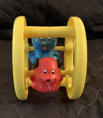 Playskool Chase And Crawl Ferris Wheel With Blue Dog & Red Cat 1990 Vintage • $5.95