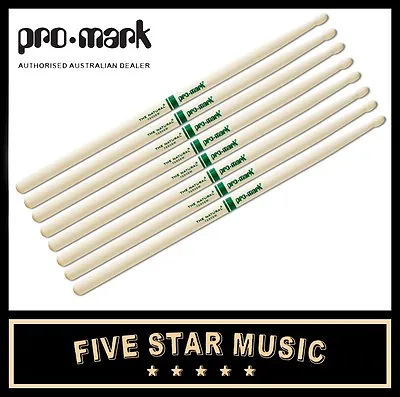 $89 • Buy Promark Txr5bw Wood Tip The Natural 4 Pairs 5b Drumsticks American Hickory New