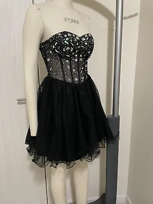 £125.71 • Buy Teen Prom Or Birthday Black Party Dress Strapless Size 2