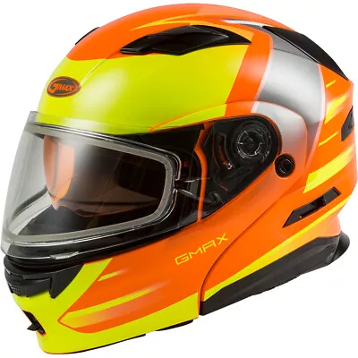 GMAX MD-01S Modular Dual Lens Shield Snow Helmet (Neon Orange/Hi-Vis XX-Large) • $59.99