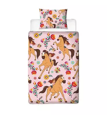 Duvet Quilt Cover Spirit Horse Pillowcase Reversible Childrens Bedding Set • £11.99