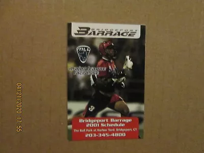 MLL Bridgeport Barrage Vintage Circa 2001 Team Logo LaCrosse Pocket Schedule • $15