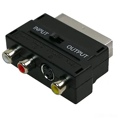£3.95 • Buy SCART To 3 RCA Phono SVHS S-Video SWITCH Adaptor Converter Xbox Ps2/3/4 Wii 