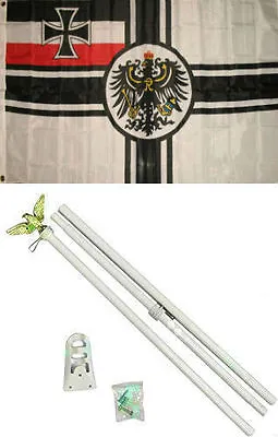 3x5 German World War 1 WWI Imperial Germany Flag White Pole Kit Set 3'x5' • $41.56