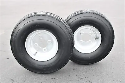 Antego 2-Pack Trailer Tire On Rim 570-8 5.70-8 Load C 4 Lug Galvanized Wheel • $119.99