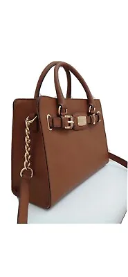 MICHAEL KORS Hamilton Women's MK Satchel Bag Luggage Saffiano Leather 38H7XHMS3L • $120