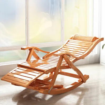 Oversized Rocking Chair Multi Height Adjustable Lounge Relaxing Seat Load 441lbs • $149.92