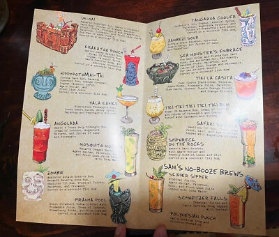 $30 • Buy Disney Trader Sam’s Enchanted Tiki Bar Menu Disneyland