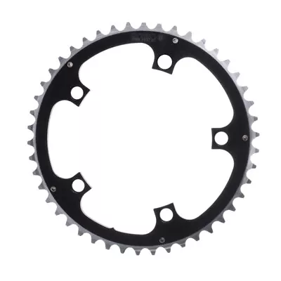 Origin8 Chainring 46t 130 BCD 5-Bolt 8/9/10-Spd Alloy Blk/Silver Ramped/Pinned • $54.49