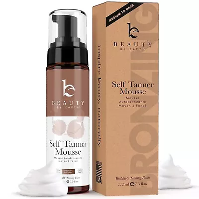 Beauty By Earth Self Tanner Body Tanning Mousse- Medium To Dark- 7.5oz • $17.99