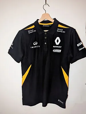 Infiniti Renault F1 Race Team Polo Shirt Black Large Short Sleeve Logos  • £24.99