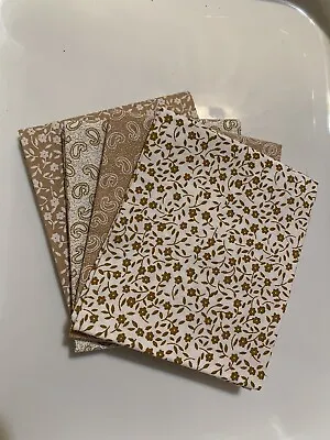 Four Beige Fat Quarters Bundle Unused And In Perfect Condition. Quilting • £8