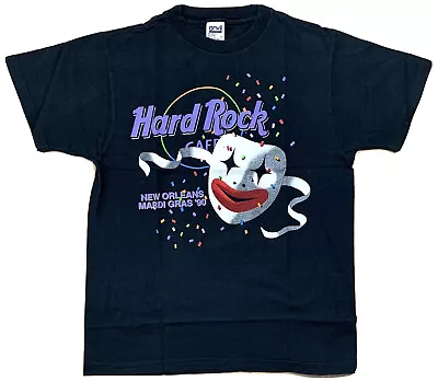 Hard Rock Cafe New Orleans Mardi Gras ‘90 T-Shirt Size Large 100% Cotton Black • $19.85